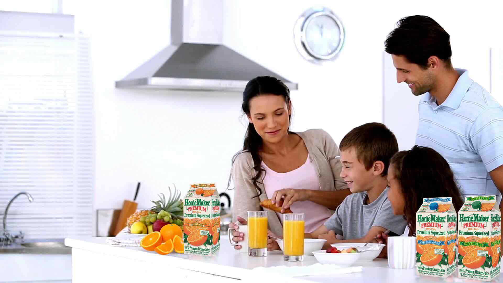 HomeMaker Juice, 100 Pure Premium Squeezed Orange Juice