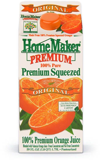 HomeMaker Juice, 100% Pure Premium Squeezed Orange Juice